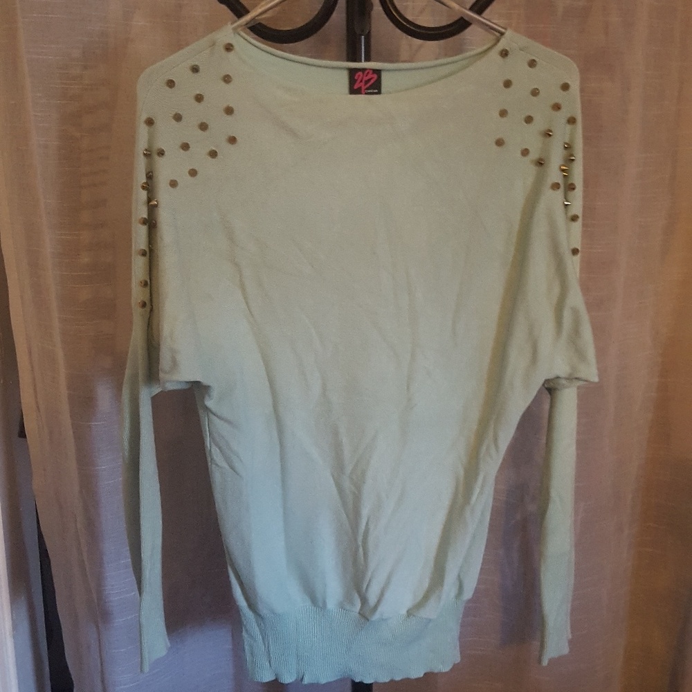 Bebe Long Sleeve Studded Shirt